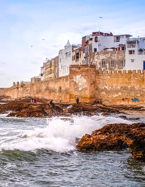Sonnenuntergang über Essaouira an der marokkanischen Küste.