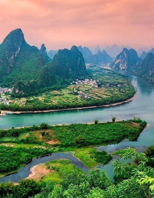 Blick auf den Li-Fluss vom Xianggong-Hügel
