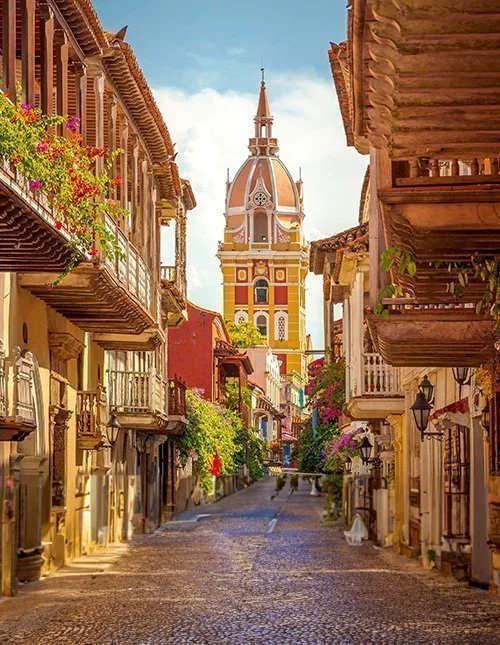 Die schönen Straßen von Cartagena de Indias, Kolumbien