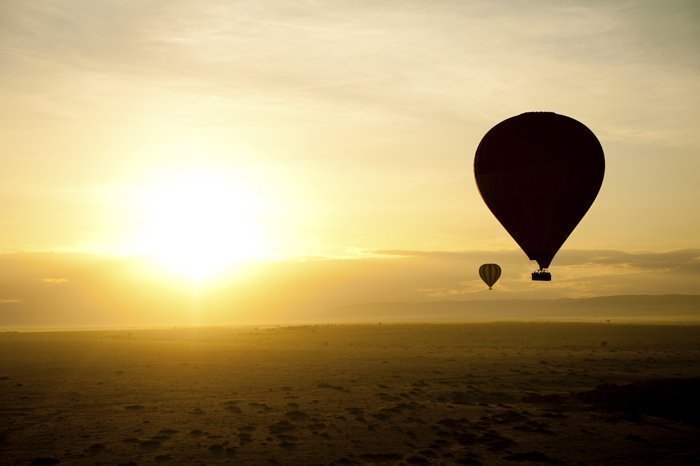 Heißluftballon Safari über der Savanne