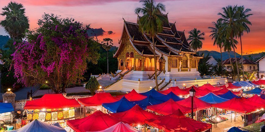 Nachtmarkt in Luang Prabang, Laos