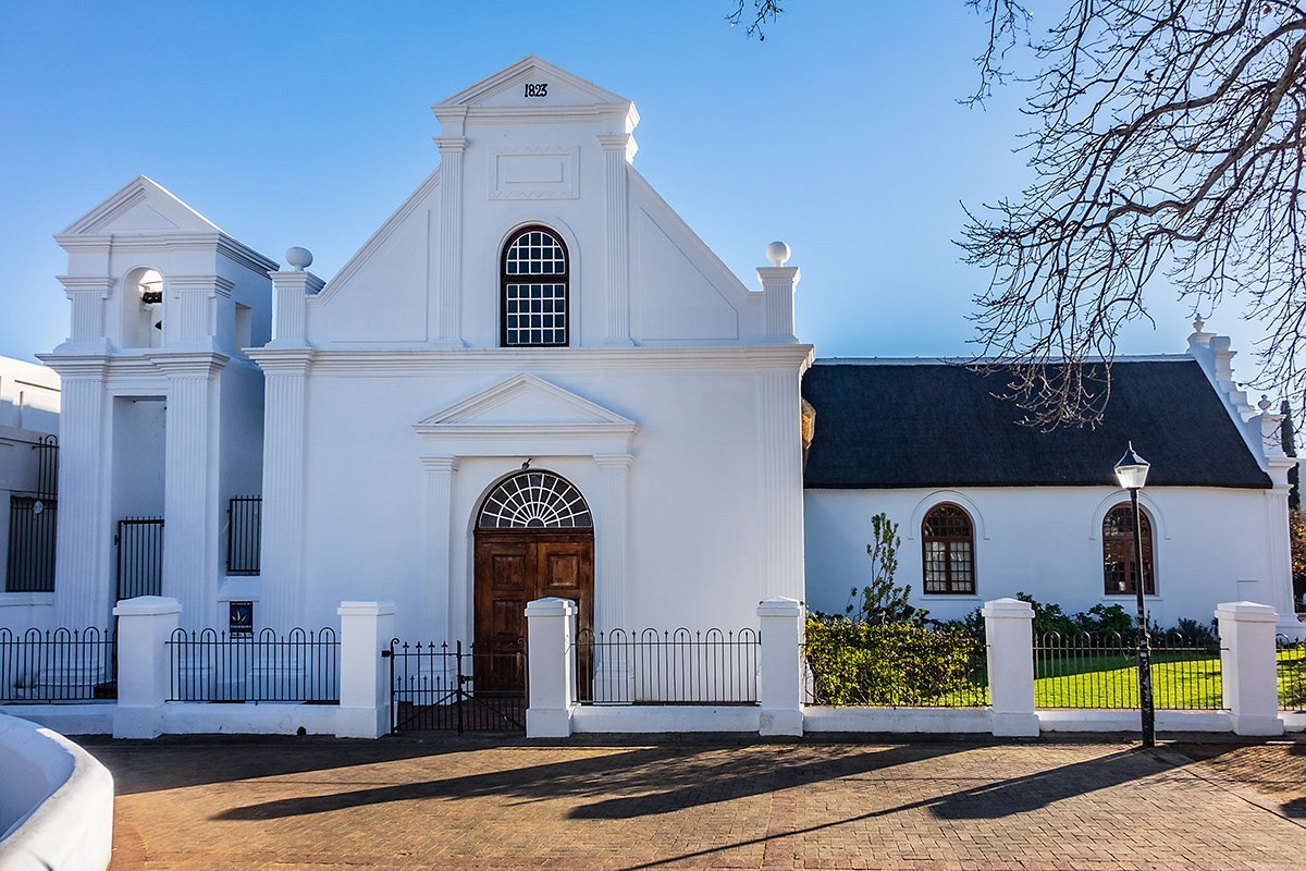Historische Kirche in Stellenbosch, Südafrika