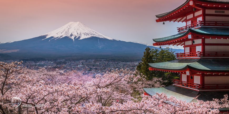 Der Blick auf den Berg Fuji in Kyoto