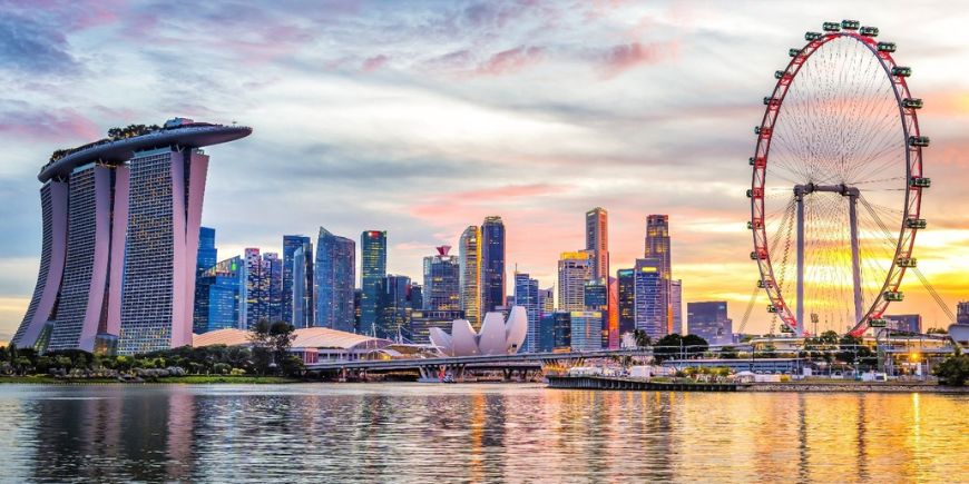 Sonnenuntergang über Singapur