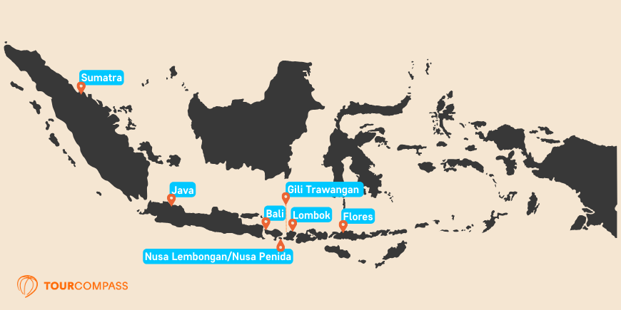 Karte von Inseln in Indonesien