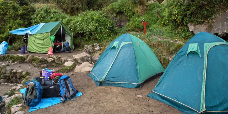 Lagerplatz am Inkapfad, Machu Picchu, Peru