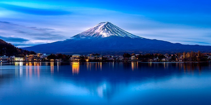 Blick auf den Berg Fuji bei Shojiko