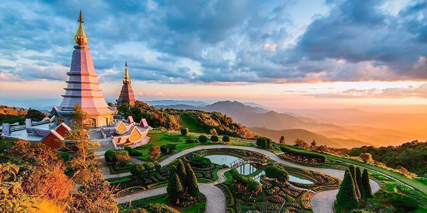 Pagode im Doi Inthanon-Nationalpark in Chiang Mai, Thailand