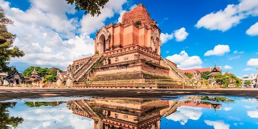 Wat Chedi Luang-Tempel in Chiang Mai, Thailand