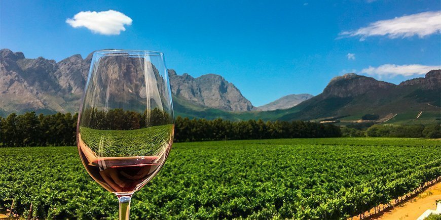 Weinverkostung in Franschhoek am Westkap, Südafrika