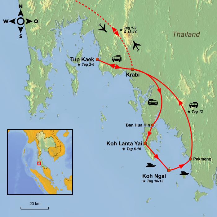 Krabi Und Auf Koh Lanta Koh Ngai 14 Tage StepMap Map Asia Thailand Krabi Island Hopping Koh Lanta Koh Ngai DE 