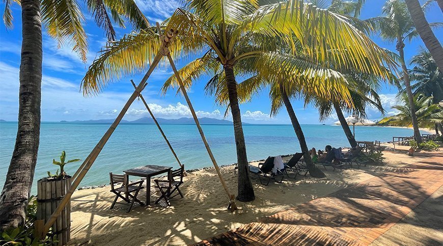 Der Strand auf Koh Samui im Juli