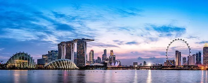 Architektur der Skyline von Singapur
