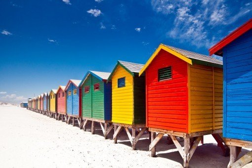 Der Strand Muizenberg in Cape Town