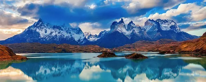 Sonnenuntergang in der Nähe von Torres del Paine, Chile