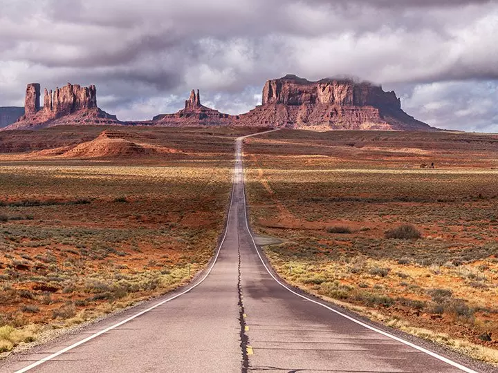 Die malerische Straße zum Monument Valley in Utah, USA